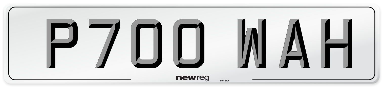 P700 WAH Number Plate from New Reg